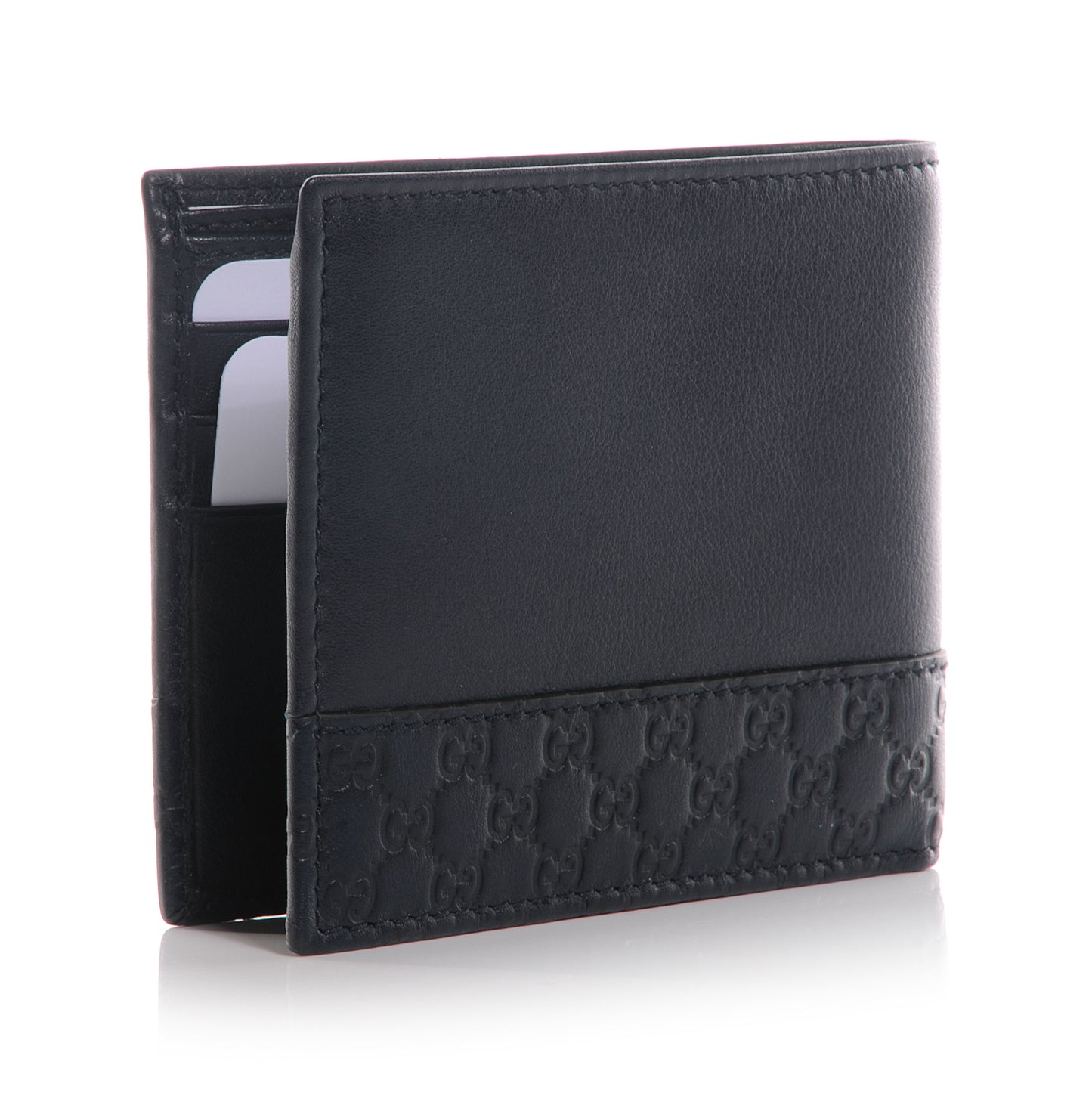 Microguccissima Trim Bi-Fold Wallet Blue