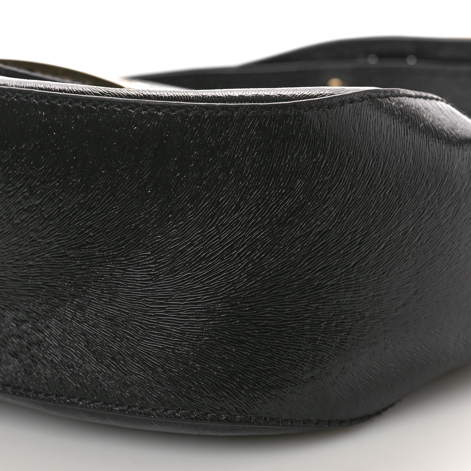 Fendi Patent Stamp Calfskin Shadow Shoulder Bag Black 10 of 11