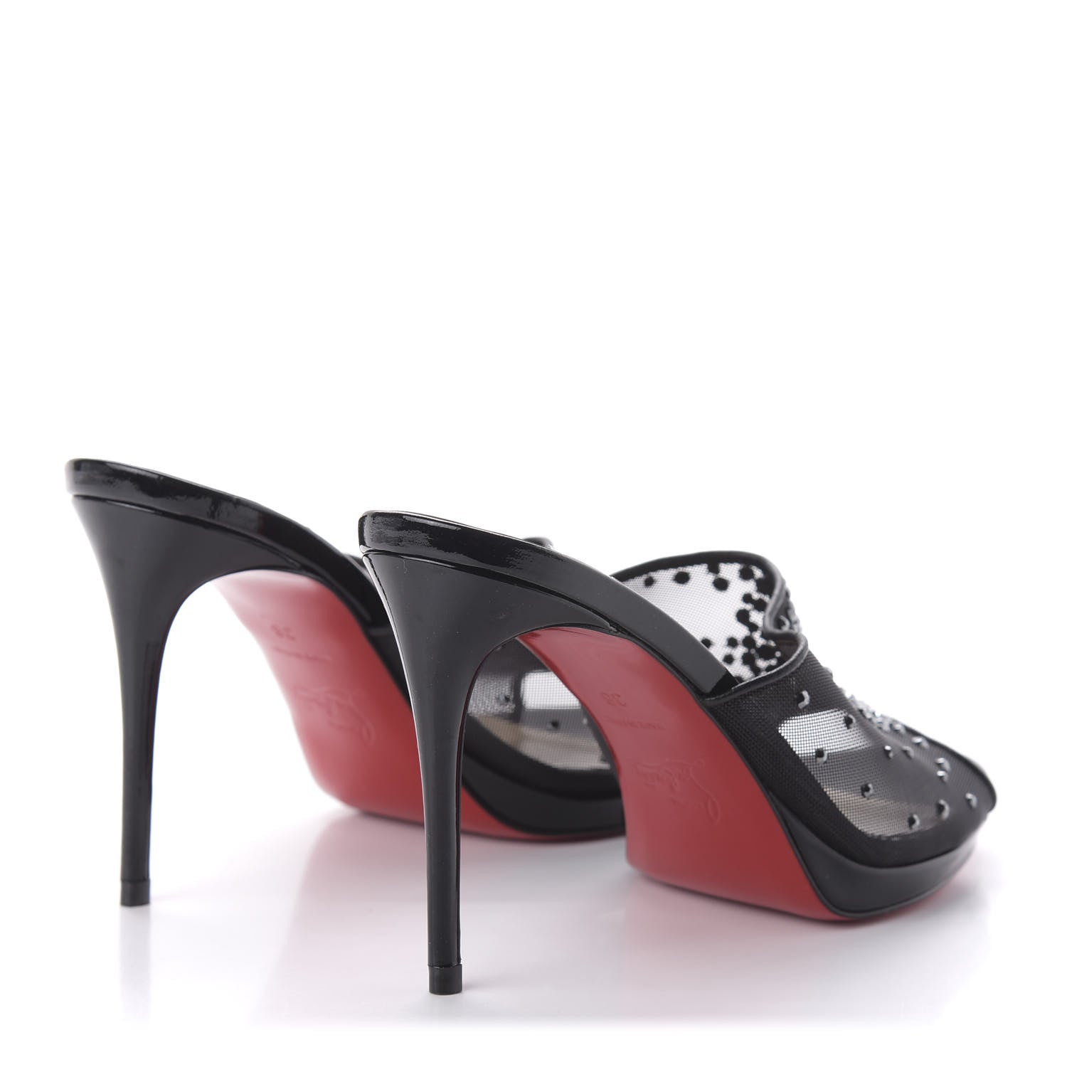 Christian Louboutin Rete Nappa Specchio Violas 100 Mule 36 Black 4 of 7