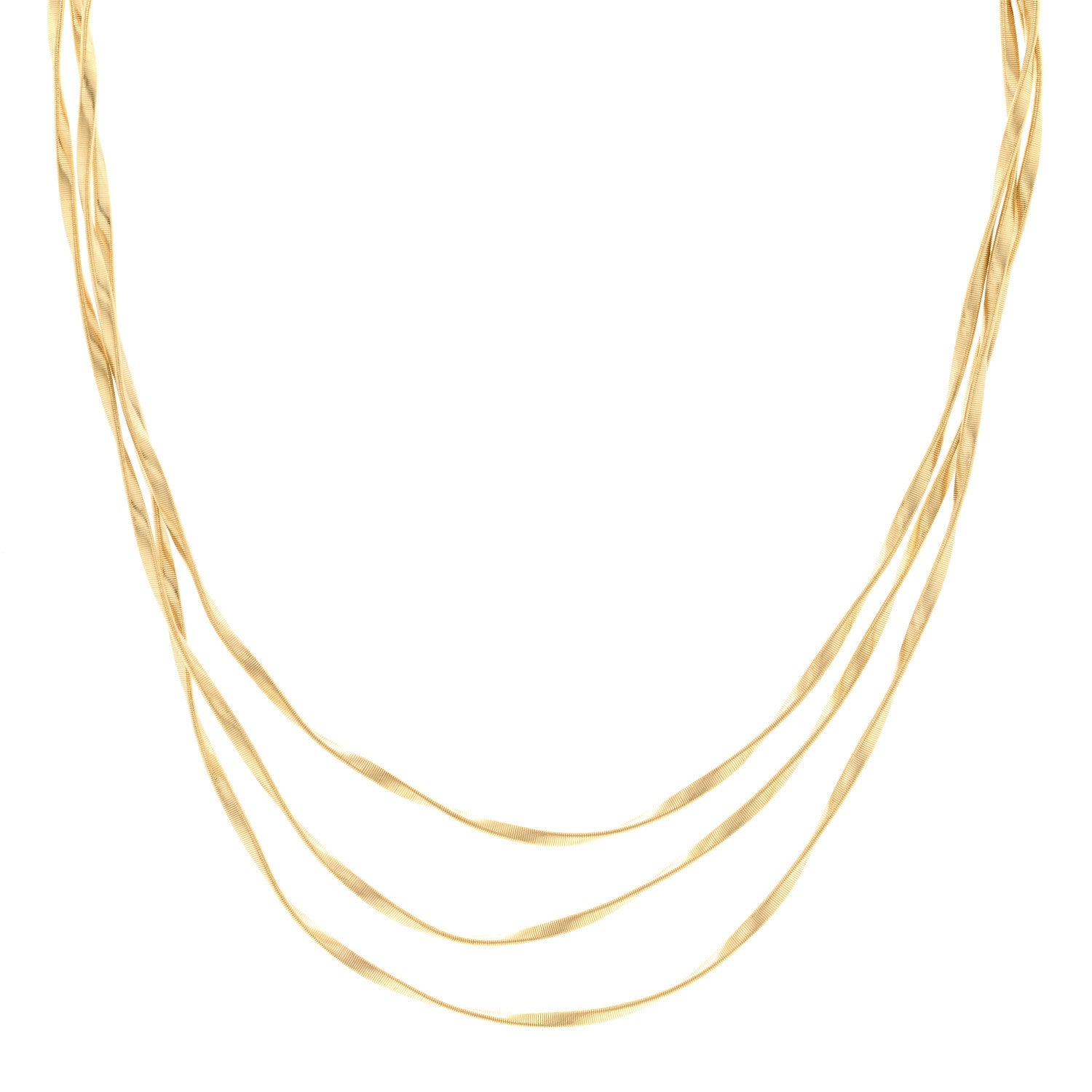 Marco Bicego 18K Yellow Gold Three Srand Coil Necklace 1 of 5