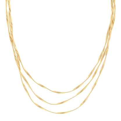 Marco Bicego 18K Yellow Gold Three Srand Coil Necklace 1 of 5