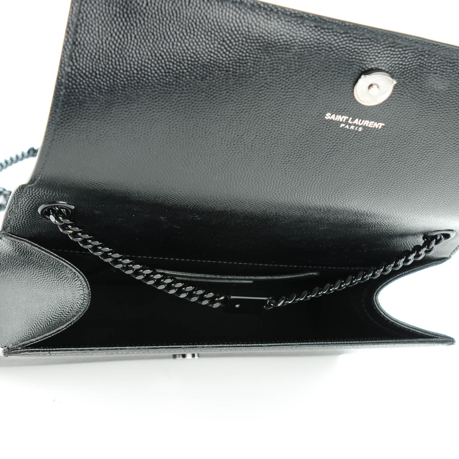 Saint Laurent Grain De Poudre Medium Classic Monogram Satchel Black 5 of 6