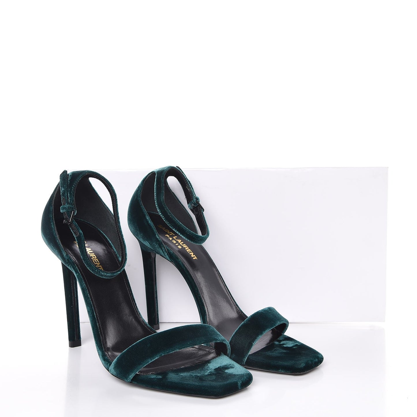 Velvet Amber 105 Ankle Strap Sandals 39 Malachite