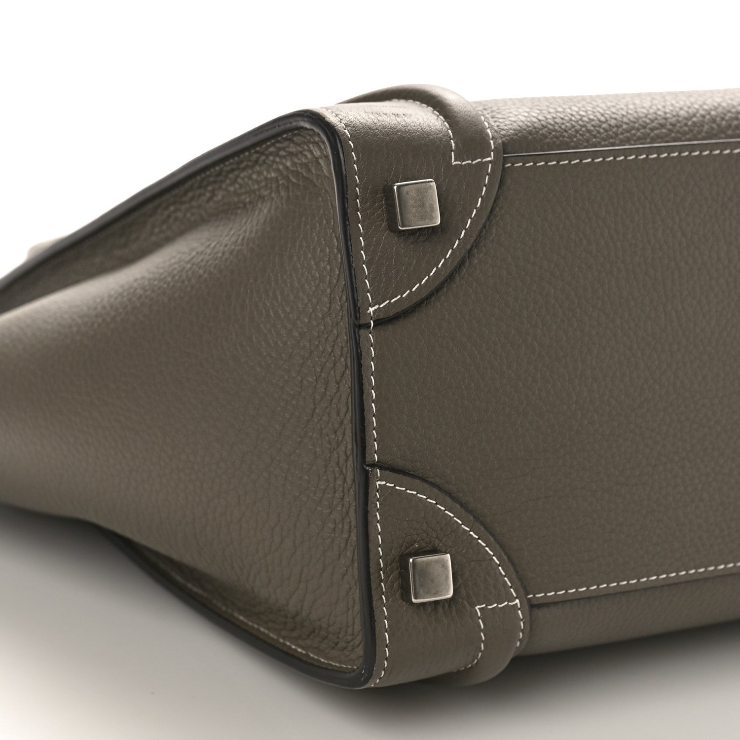 Celine Drummed Calfskin Micro Luggage Souris 7 of 8