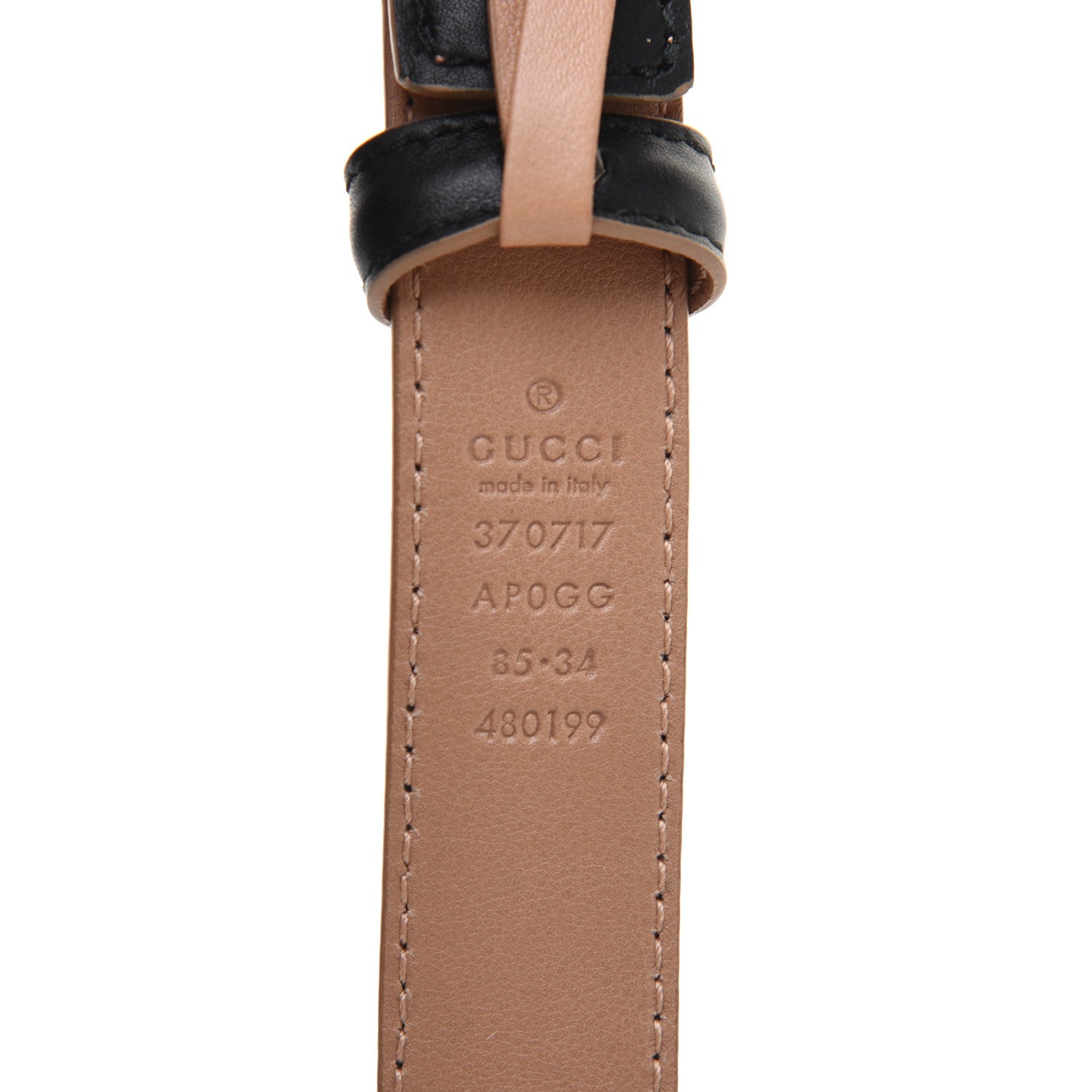Gucci Moon Calfskin Interlocking G 25mm Belt 85 34 Black 3 of 8