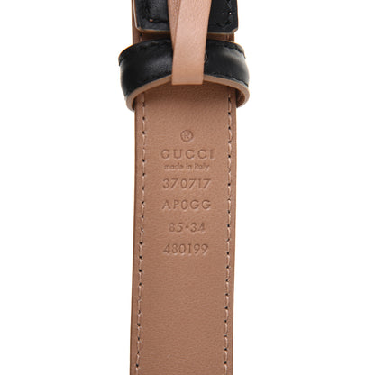 Gucci Moon Calfskin Interlocking G 25mm Belt 85 34 Black 3 of 8