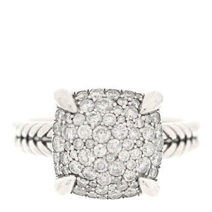 David Yurman Sterling Silver Diamond 14mm Chatelaine Pave Ring 62 10 1 of 4