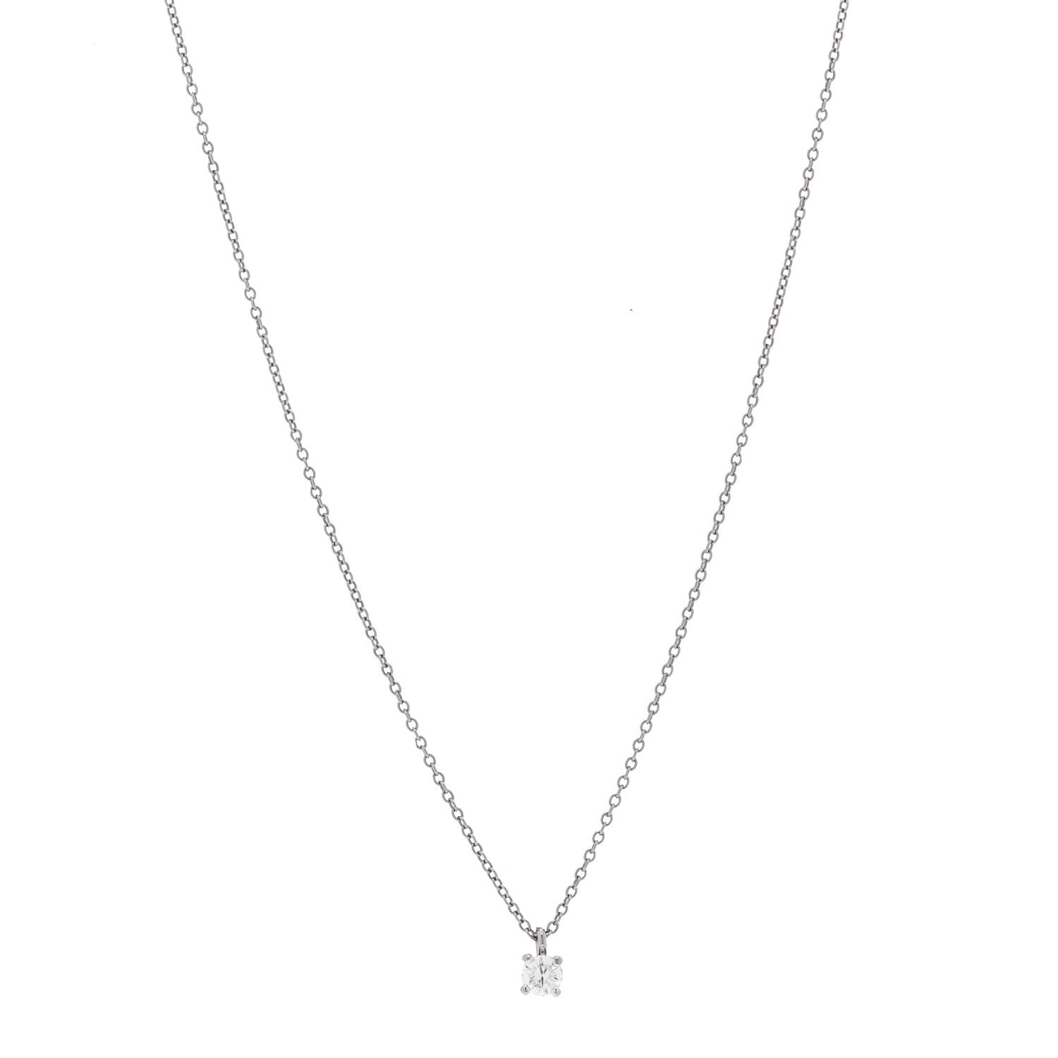 Tiffany Platinum Diamond .17ct Solitaire Pendant Necklace 1 of 4