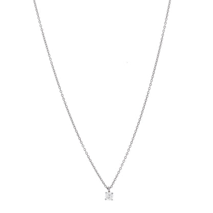 Tiffany Platinum Diamond .17ct Solitaire Pendant Necklace 1 of 4