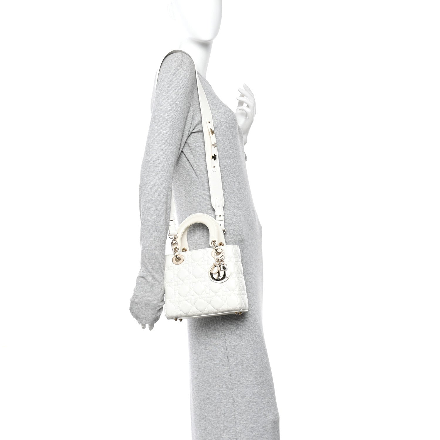 Christian Dior Lambskin Cannage Small Lucky Badges My Lady Dior White 2 of 10