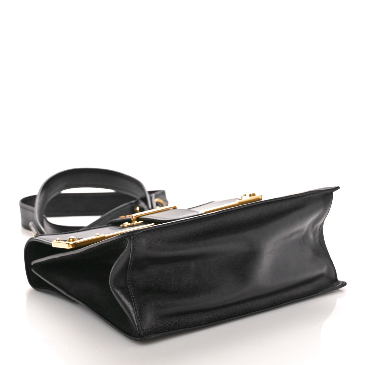 Prada City Calfskin Saffiano Cahier Top Handle Bag Black 4 of 10