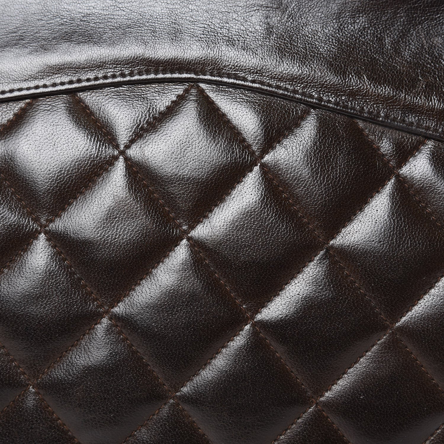 Chanel Lambskin Quilted Shoulder Bag Dark Brown 14 of 17
