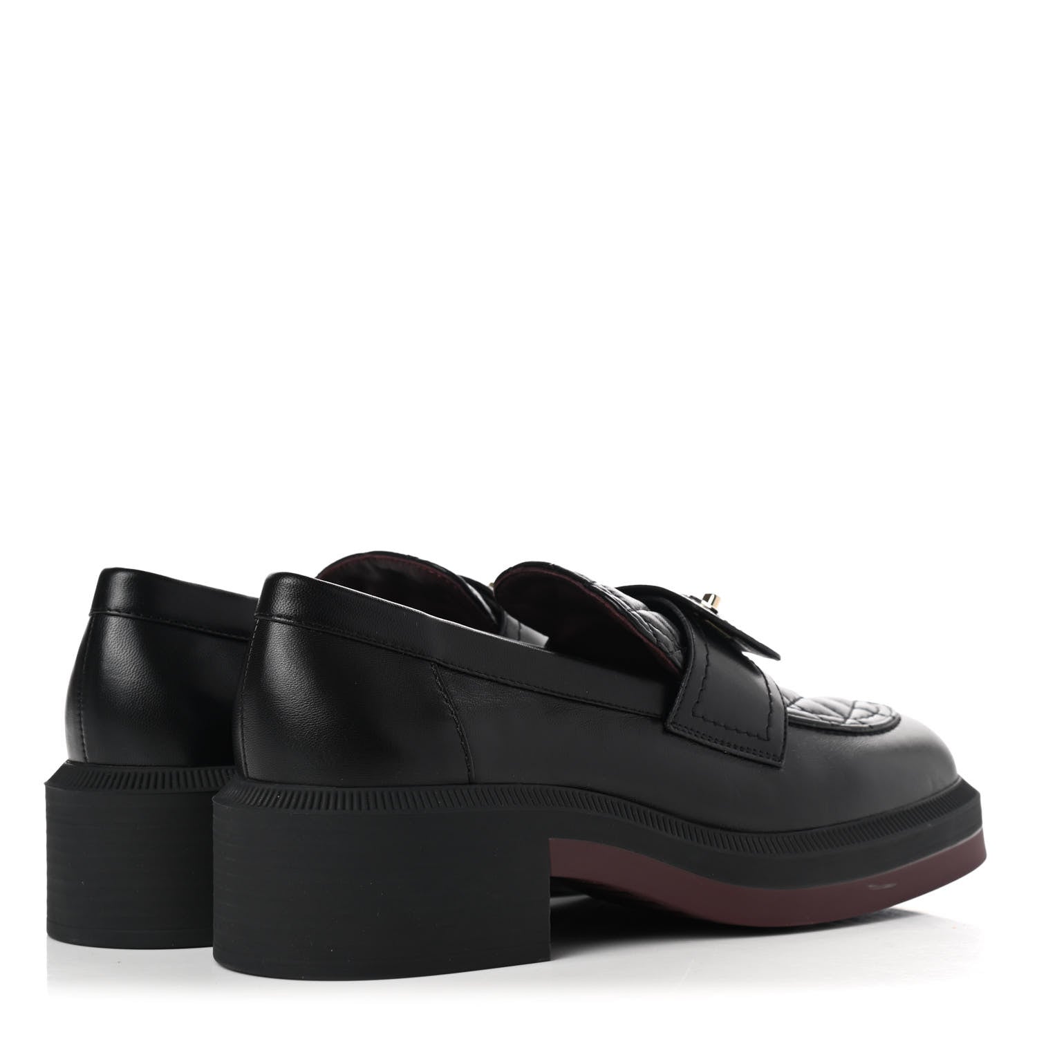Chanel Lambskin Quilted CC Turnlock Loafers 37 Black 4 of 10