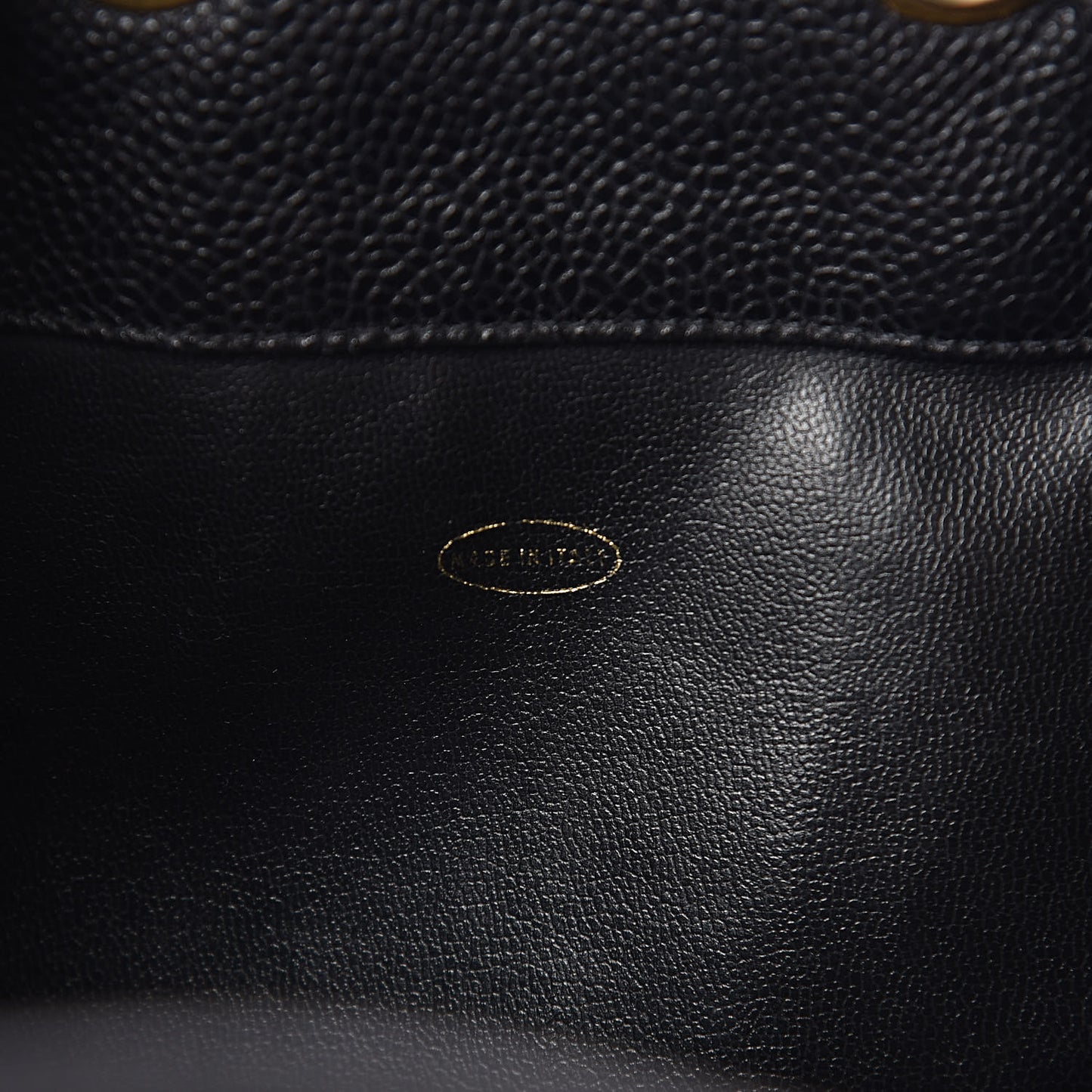 Caviar CC Drawstring Shoulder Bag Black
