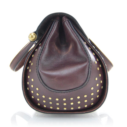 Gucci Monogram Studded Bamboo Bullet Satchel Brown 6 of 11