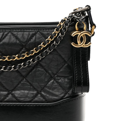 Chanel Aged Calfskin Quilted Small Gabrielle Hobo Black 8 of 12