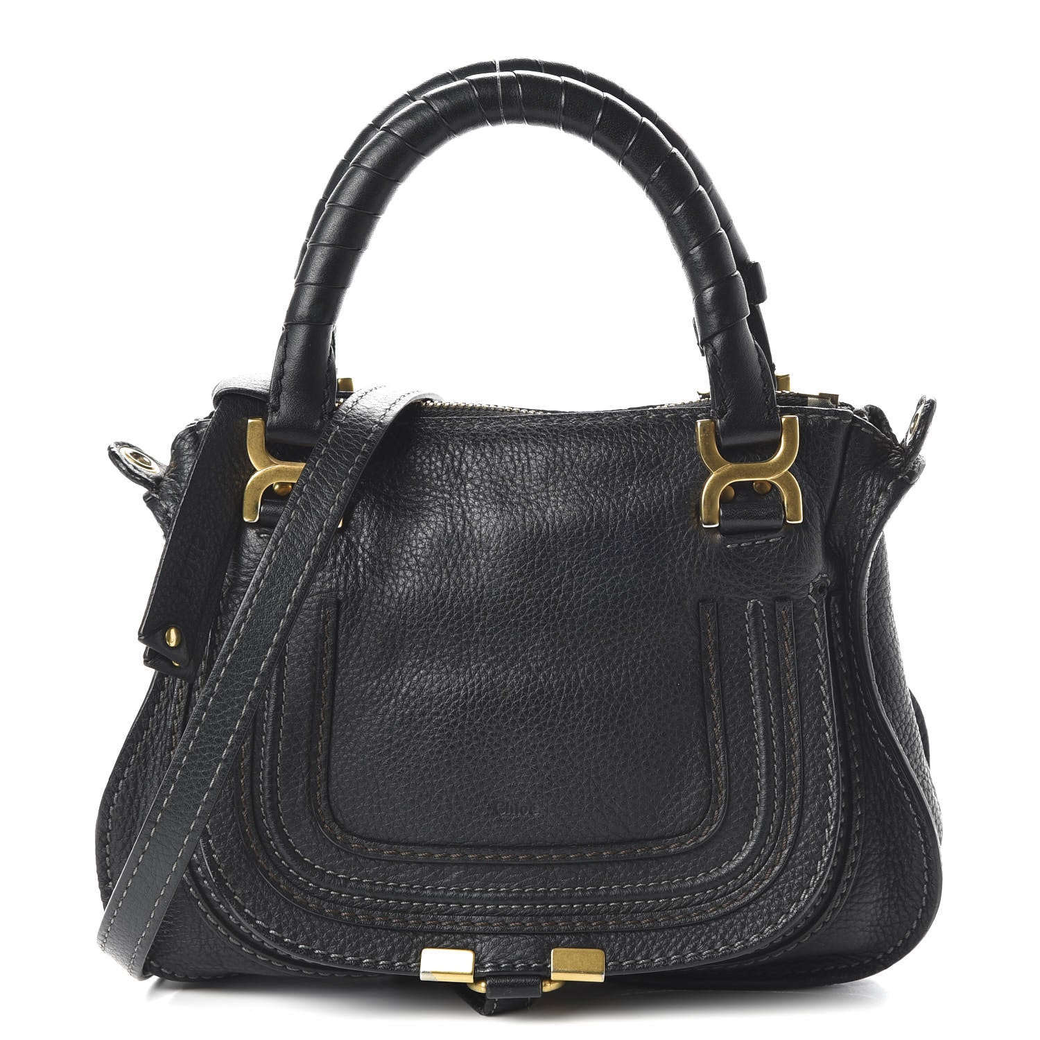 Chloe Calfskin Baby Marcie Satchel Black 1 of 8