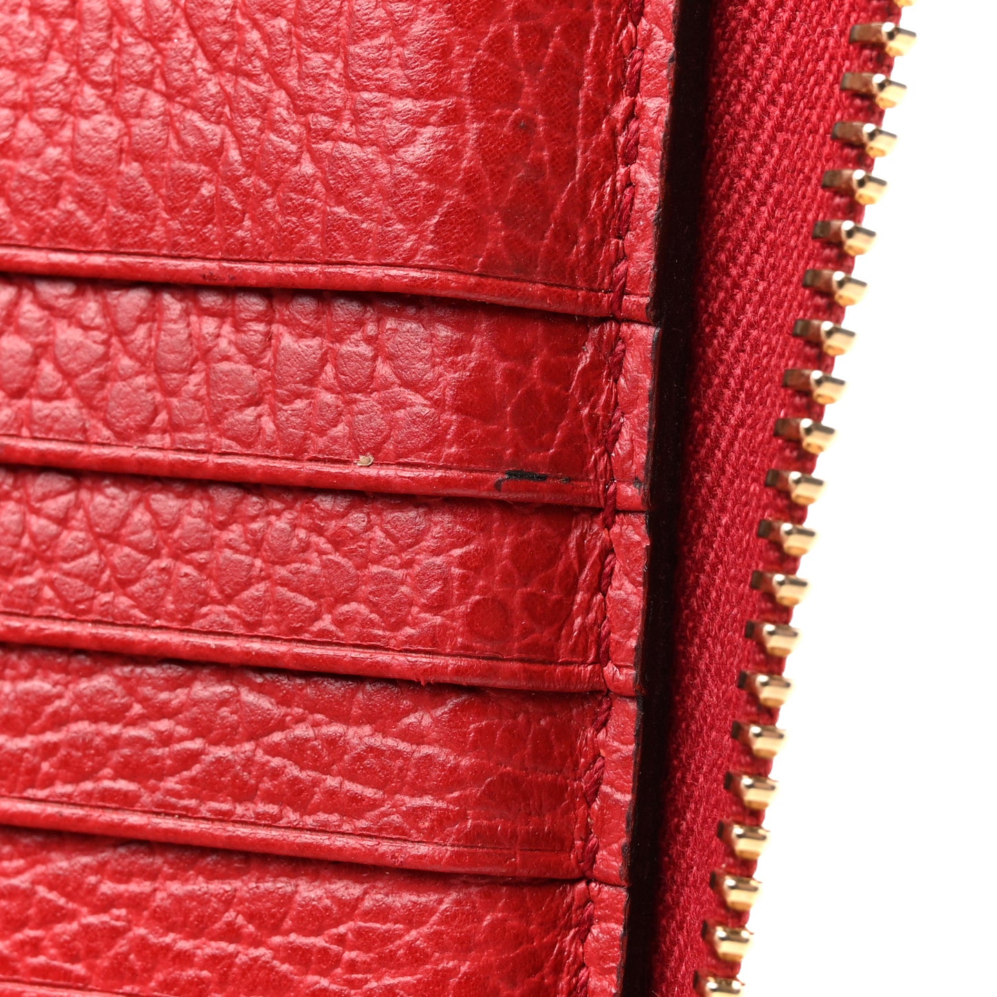 Monogram Dollar Calfskin Zip Around Compact Wallet Beige Ebony Rosso