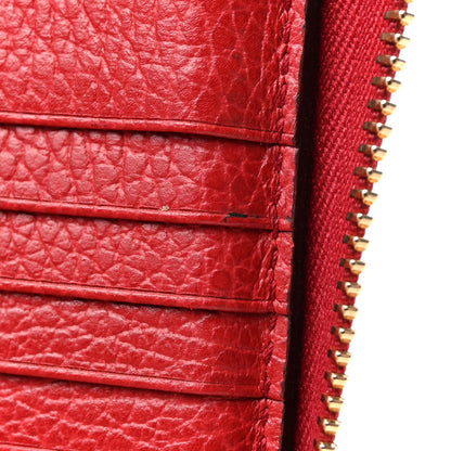 Gucci Monogram Dollar Calfskin Zip Around Compact Wallet Beige Ebony Rosso 8 of 14