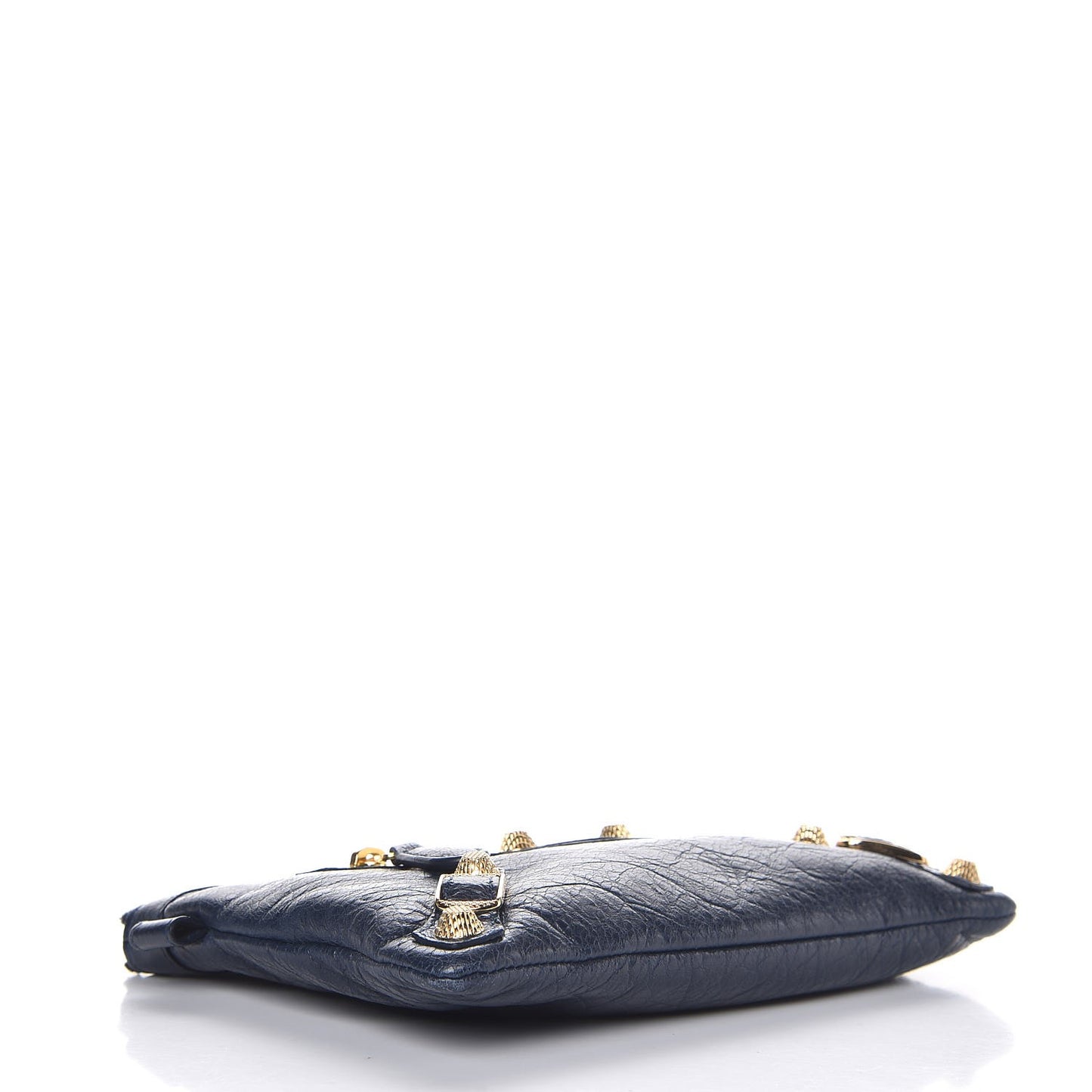 Agneau Giant 12 Gold Hardware Pouch Bleu Obscur