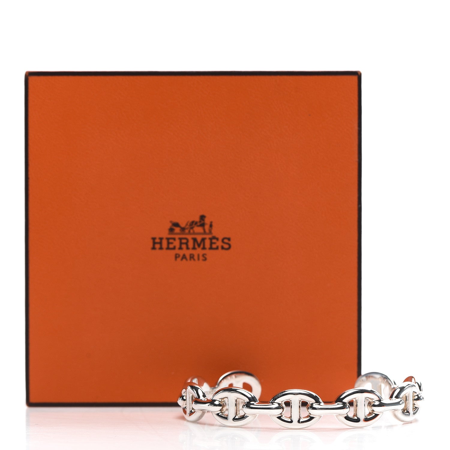 Hermes Sterling Silver MM Chaine d'Ancre Enchainee Cuff Bracelet SH 6 of 6