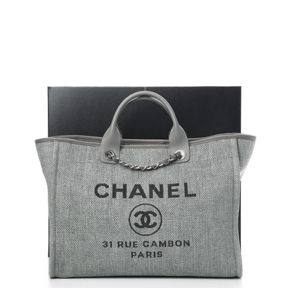 Chanel Canvas Large Deauville Tote Grey 8 of 8
