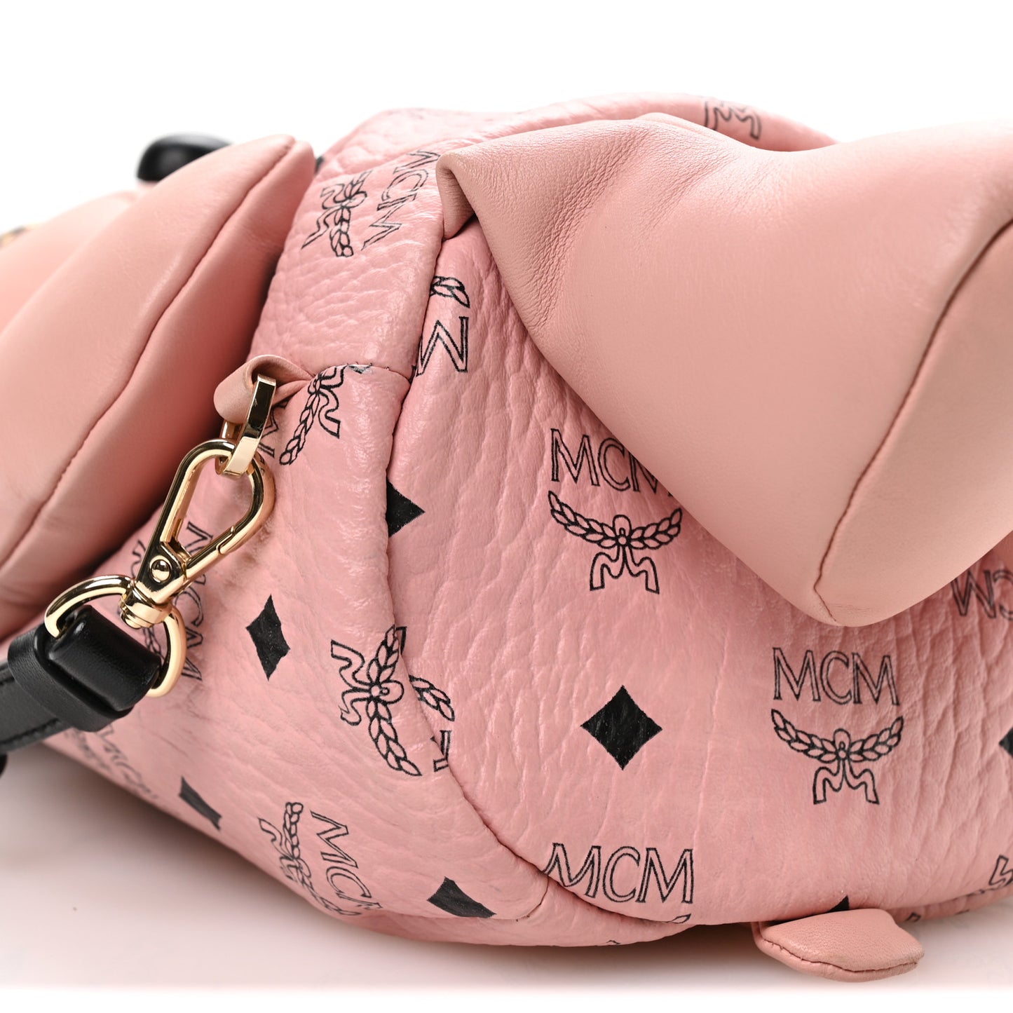 Calfskin Visetos Rabbit Zoo Doll Backpack Soft Pink
