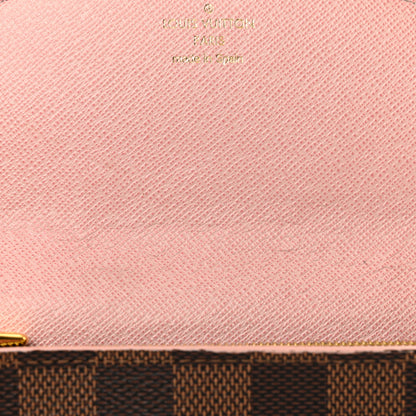 Louis Vuitton Damier Ebene Studded Sarah Wallet NM Rose Ballerine 21 of 24