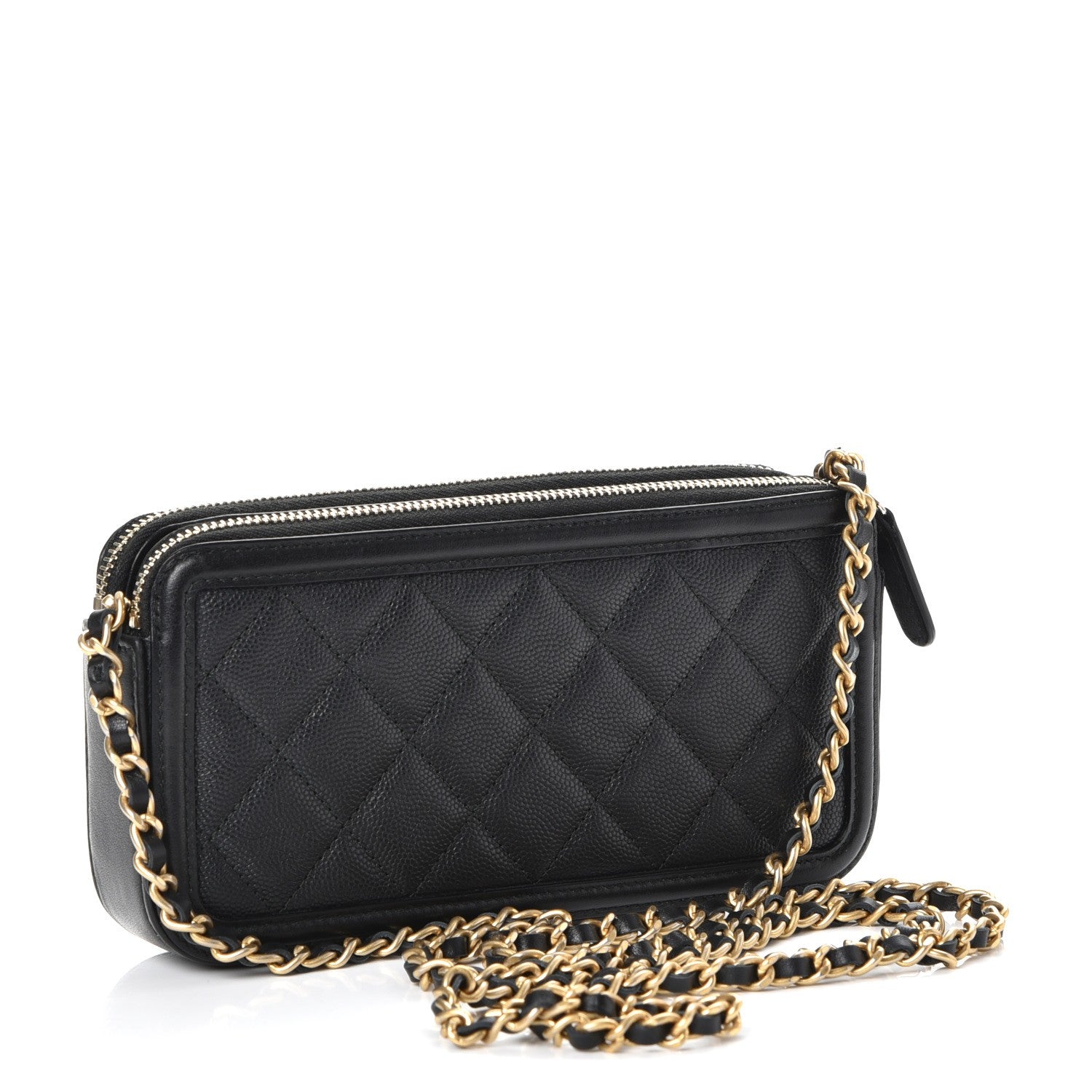 Chanel Caviar Quilted CC Filigree Clutch With Chain Black 4 of 10