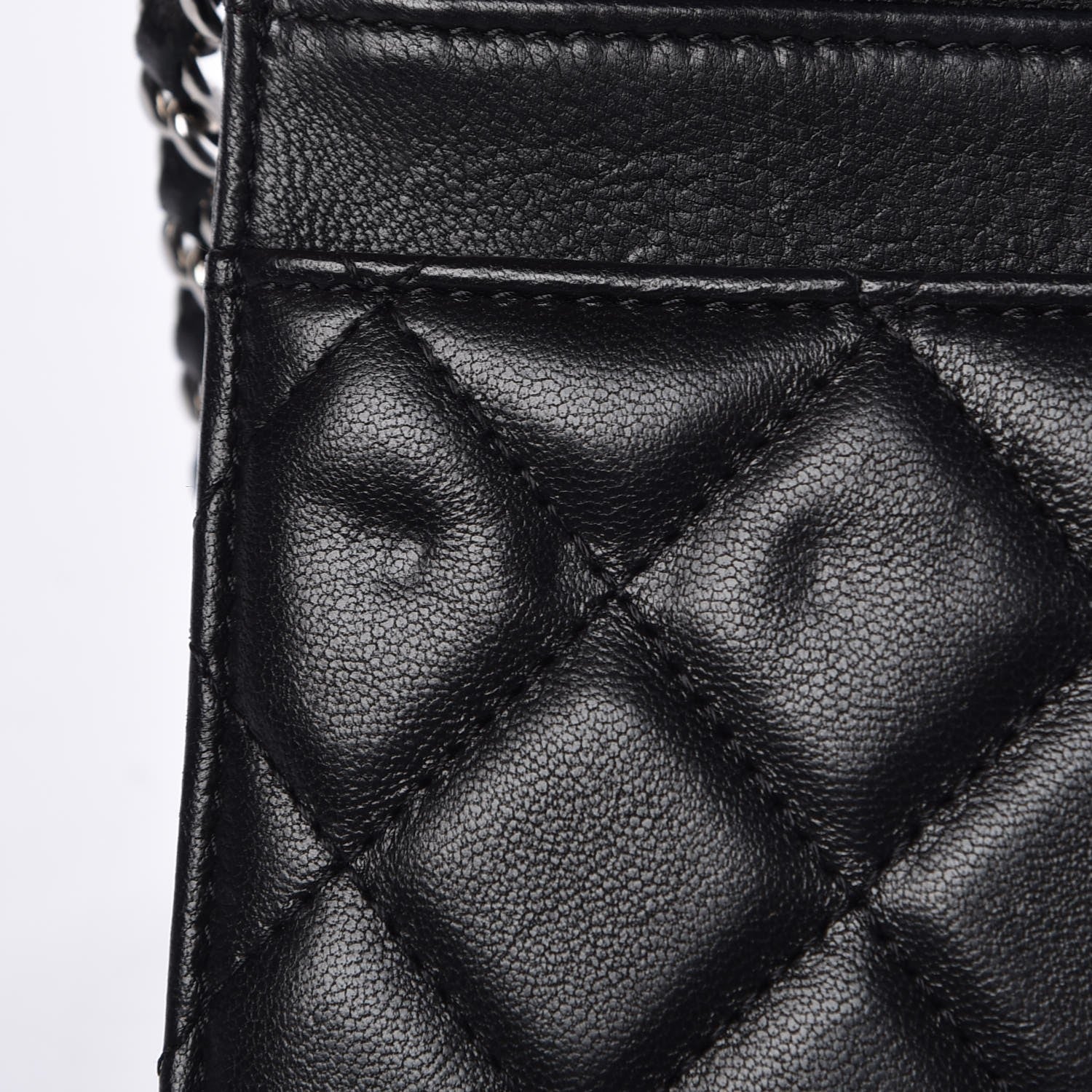 Chanel Lambskin Quilted Wallet On Chain WOC Black 10 of 13