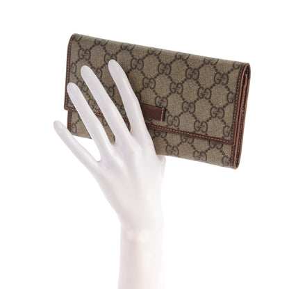 Gucci GG Plus Monogram Joy Continental Flap Wallet Beige Ebony Cuir 2 of 9