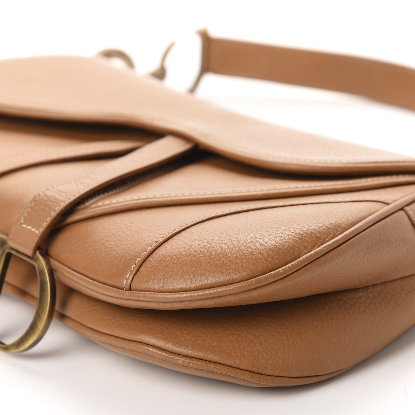 Calfskin Double Saddle Bag Brown