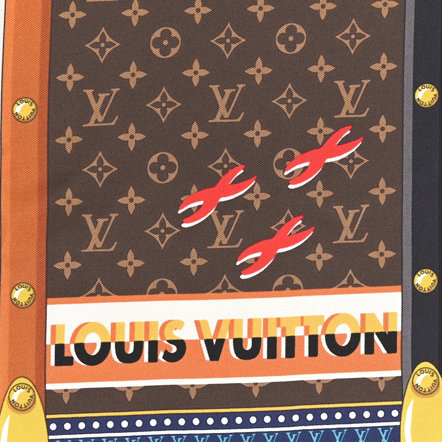 Louis Vuitton Silk Monogram Trunk In Love Square 45 Scarf Brown 2 of 3