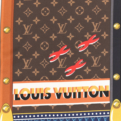 Louis Vuitton Silk Monogram Trunk In Love Square 45 Scarf Brown 2 of 3