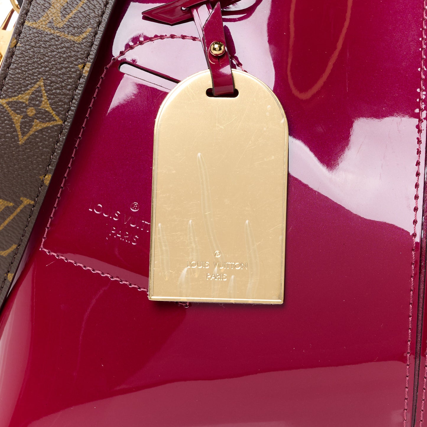Patent Calfskin Miroir Tote Magenta