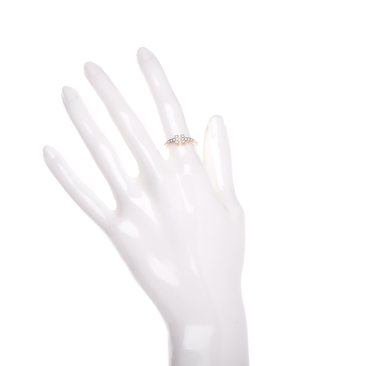 18K Rose Gold Diamond T Wire Ring 49 5