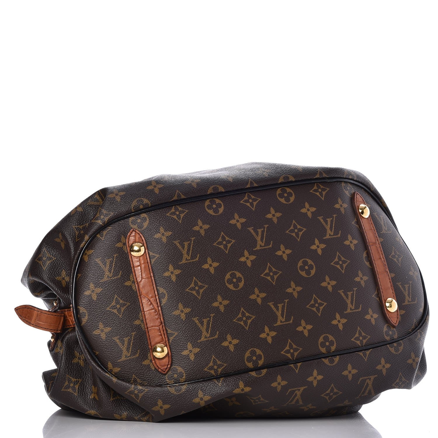 Louis Vuitton Monogram Mahina XL Crocodile Trim Tote 5 of 8