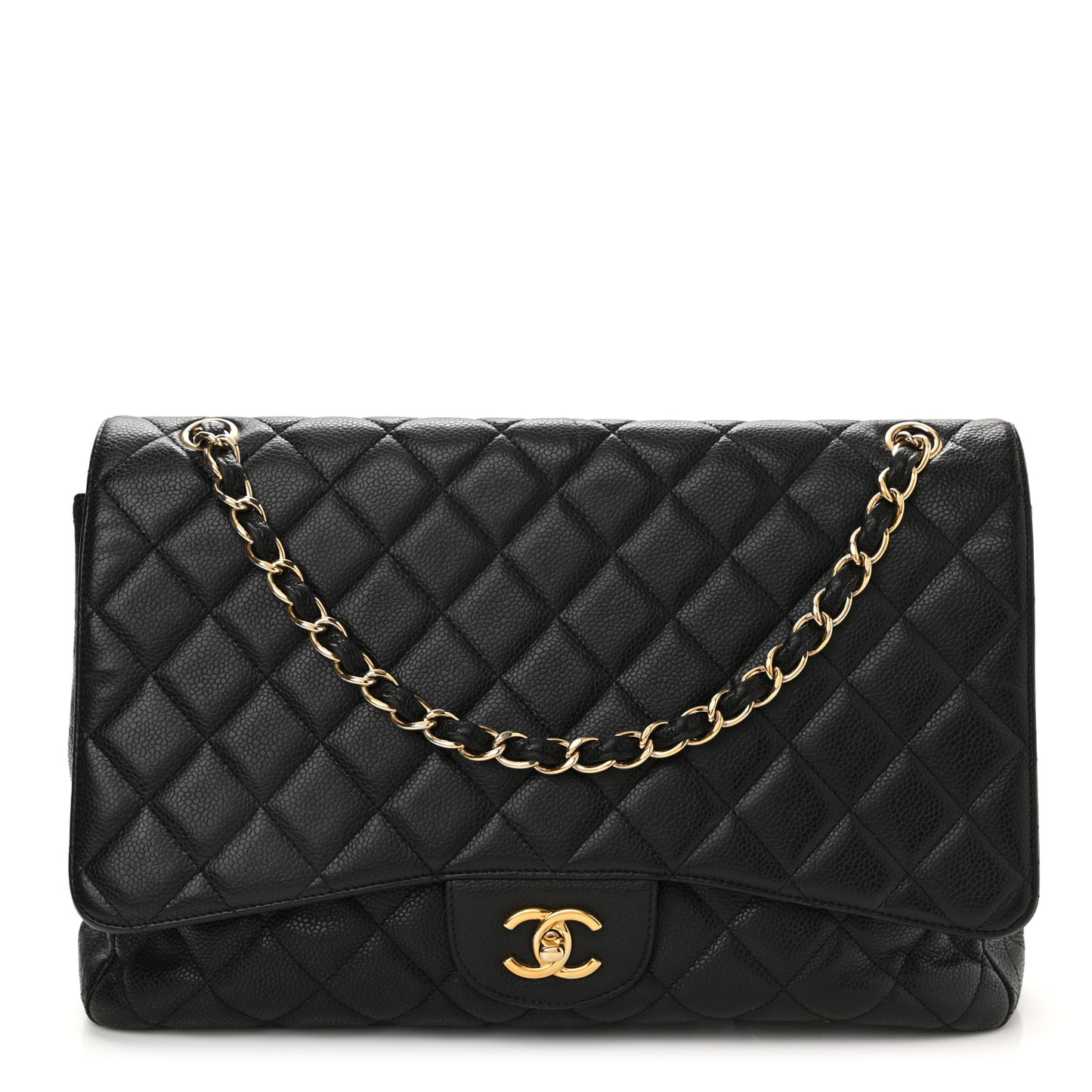 Caviar Quilted Maxi Single Flap Black