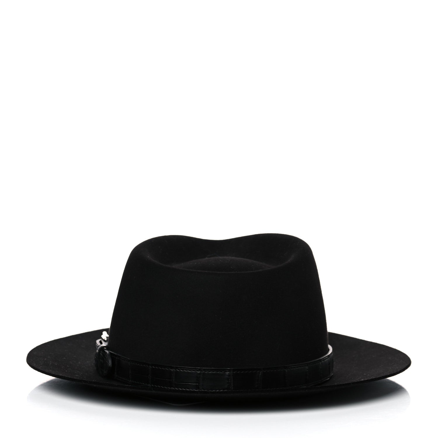 Hermes Felt Alligator Mens Barnabe Hat 57 Black 4 of 10