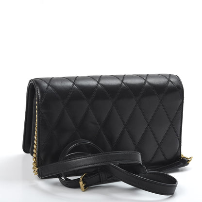 Saint Laurent Lambskin Diamond Quilted Monogram Angie Chain Bag Black 2 of 10
