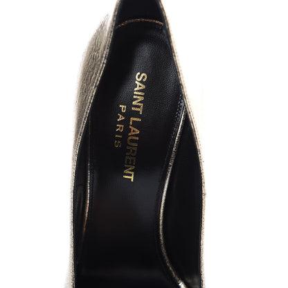 Saint Laurent Metallic Supercrack Calfskin Anja 150 Pumps 37.5 Gold 7 of 10