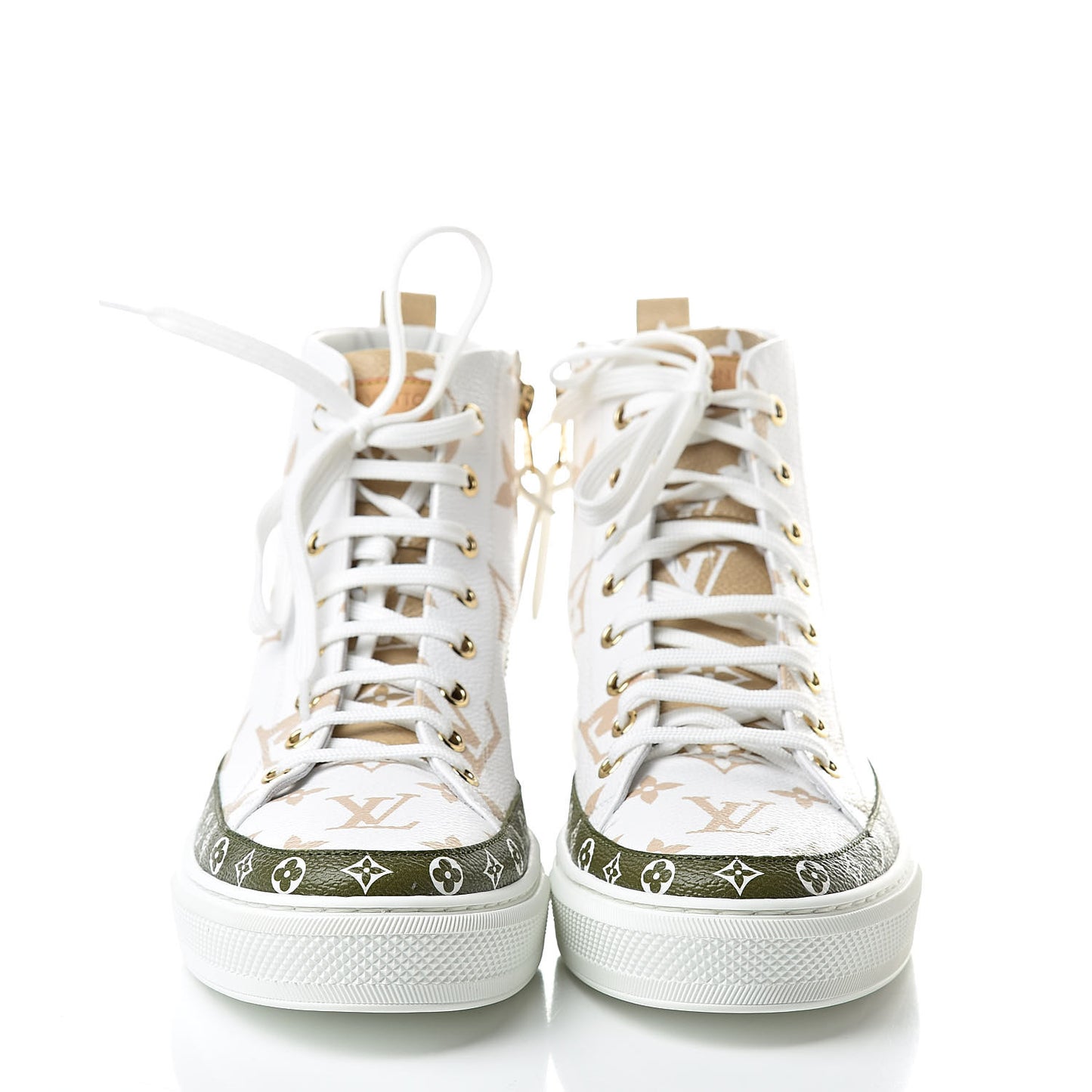 Monogram Giant Stellar Sneaker Boots 41 Kaki White Beige