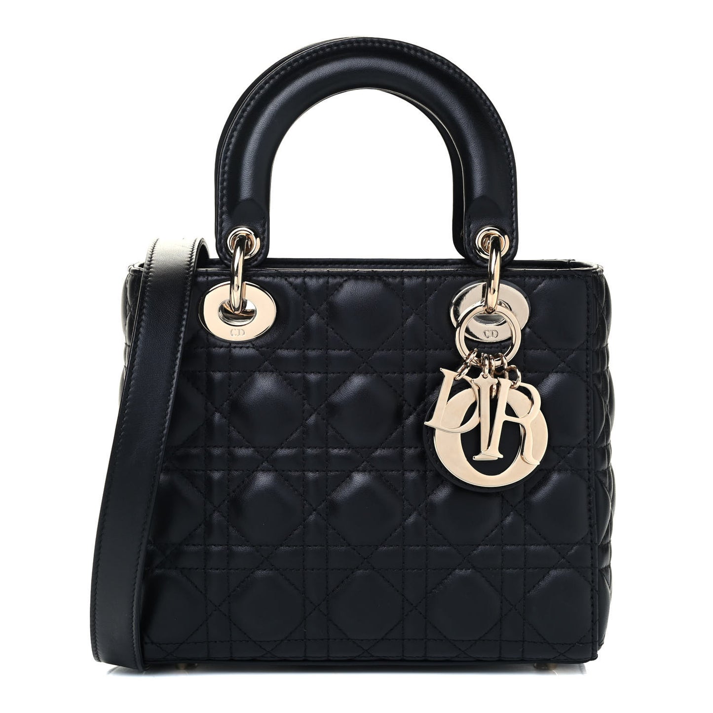 Lambskin Cannage Small Lady Dior Black
