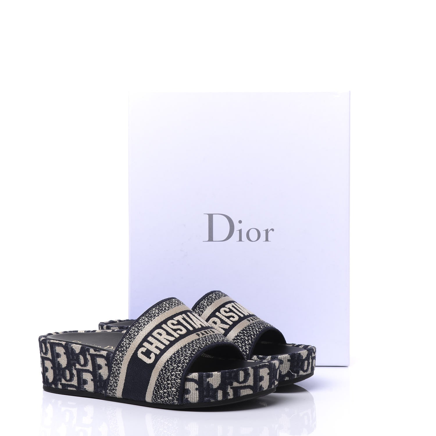 Christian Dior Oblique D-Way Platform Sandal 38 Deep Blue 10 of 10
