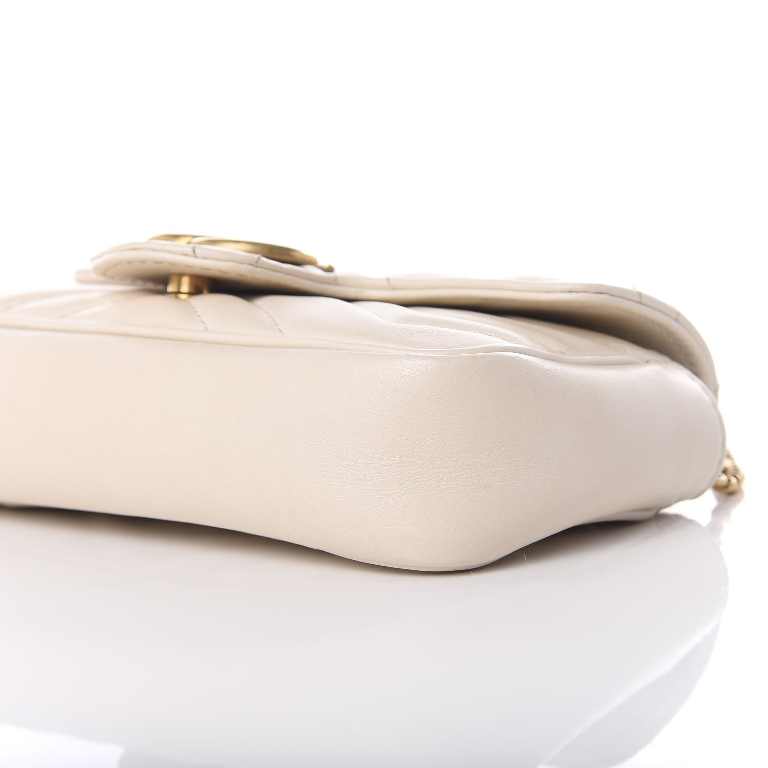 Gucci Calfskin Matelasse Super Mini GG Marmont Shoulder Bag White 10 of 11