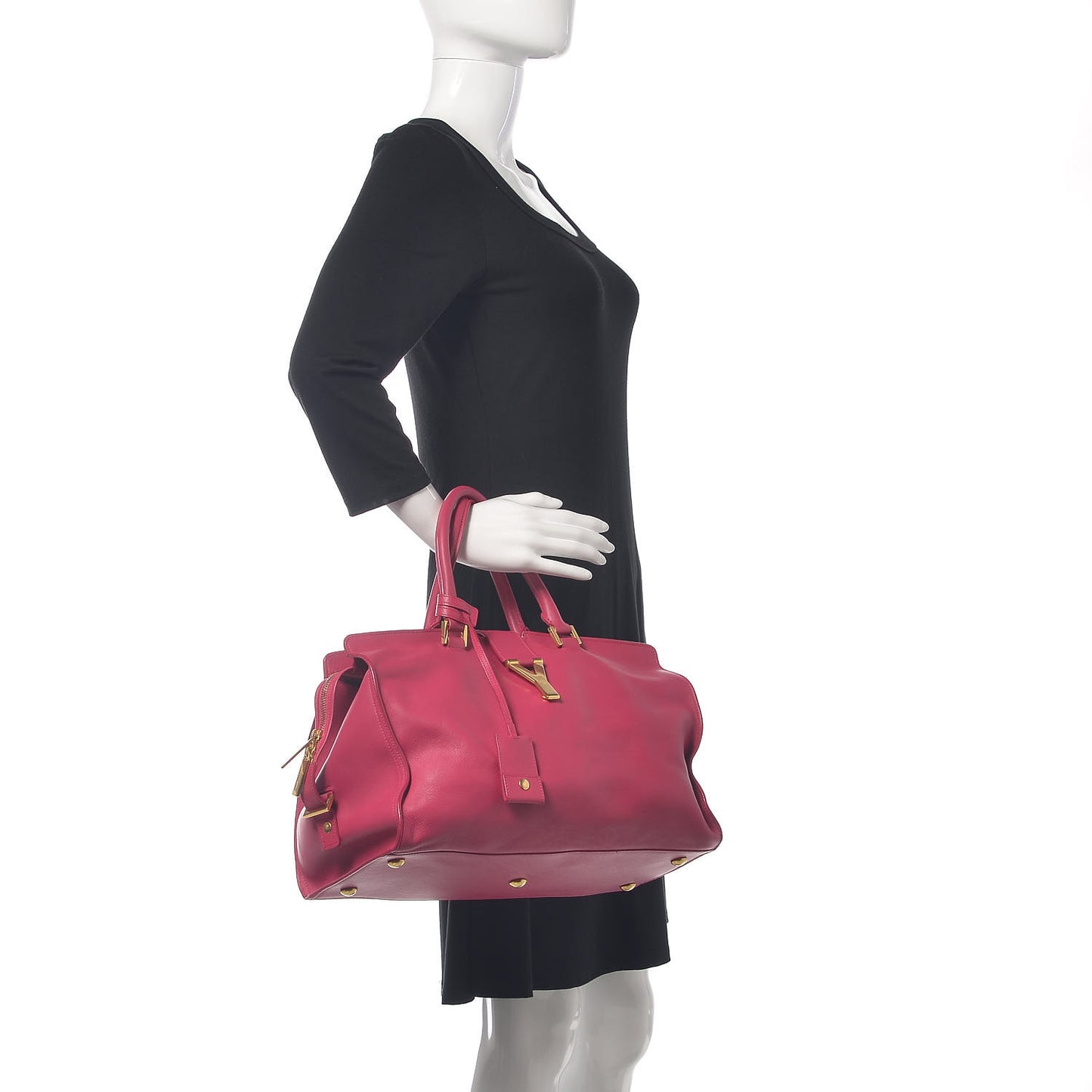 Calfskin Small Classic Y Cabas Fuchsia