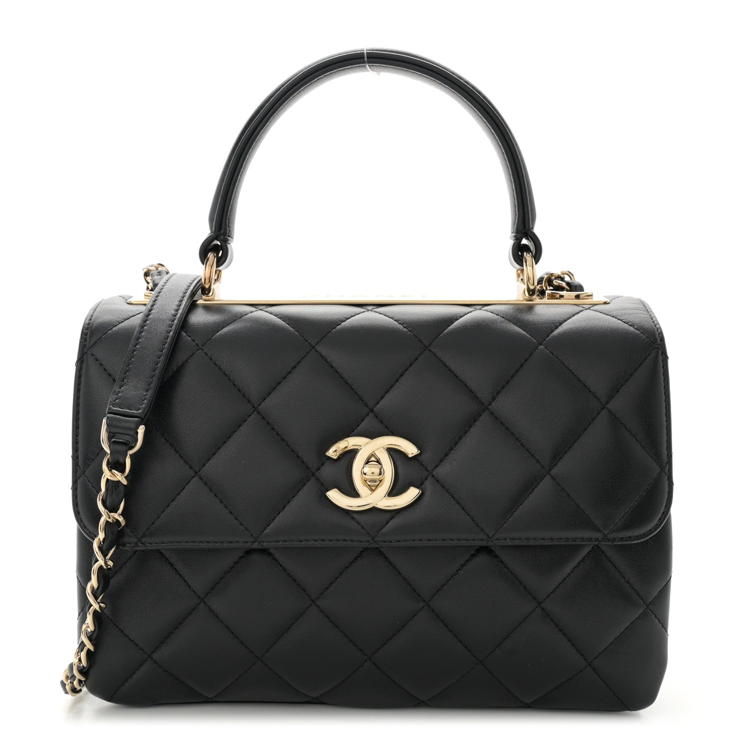 Chanel Lambskin Quilted Small Trendy CC Dual Handle Flap Bag Black 1 of 12