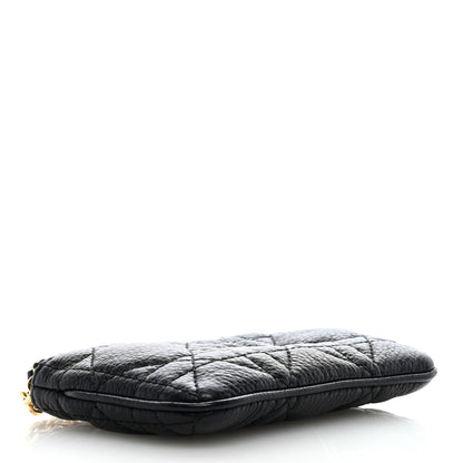 Christian Dior Supple Calfskin Cannage Caro Zipped Key Case Black 4 of 6