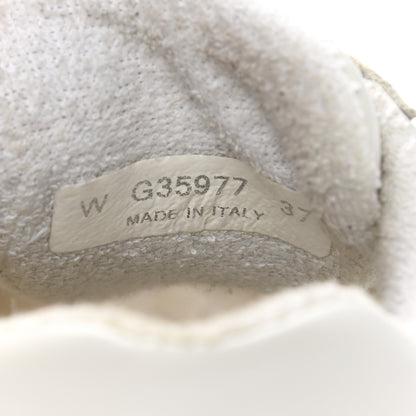 Chanel Suede Calfskin Fabric CC Sneakers 37 White Grey 8 of 8