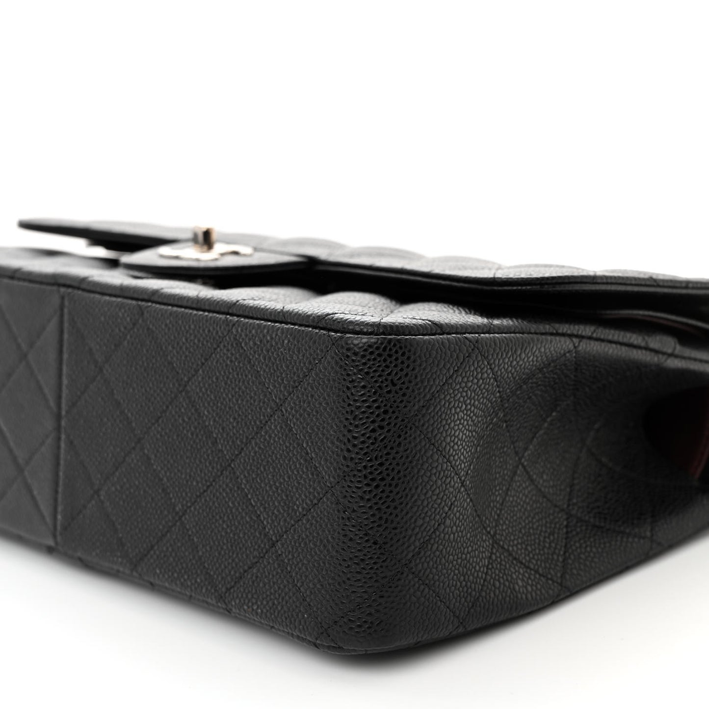 Caviar Quilted Jumbo Double Flap Black